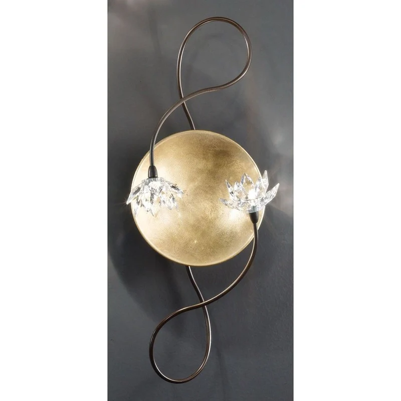 Fiorella Gold Wandleuchte 2-flammig Arme Rost-antik 52cm