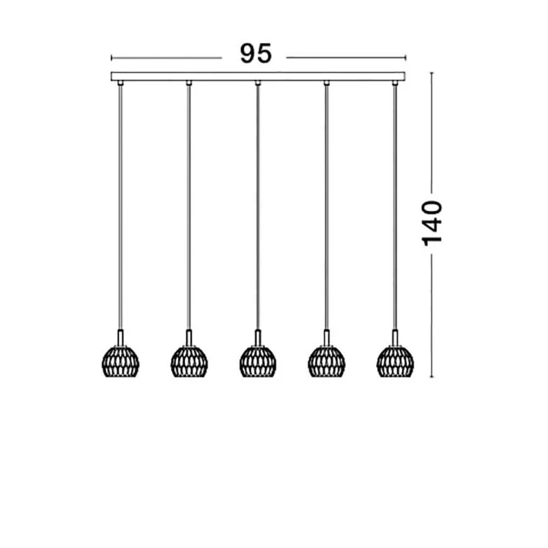 Nova Luce Lara Hängelampe 5-flg. Glas