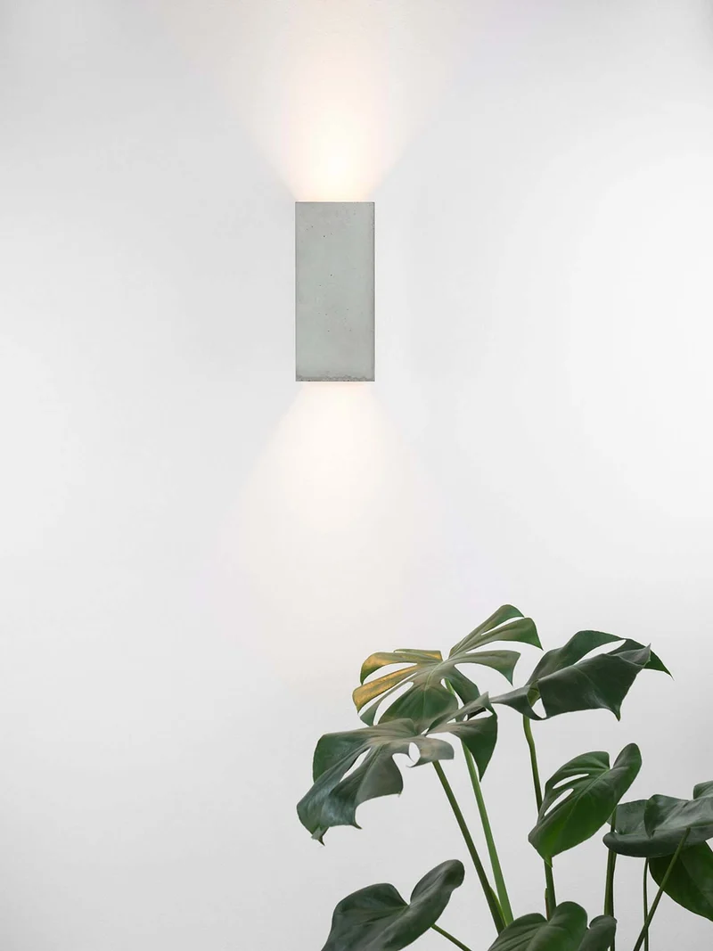Gantlights B8 Beton Wandlampe rechteckig Up & Down