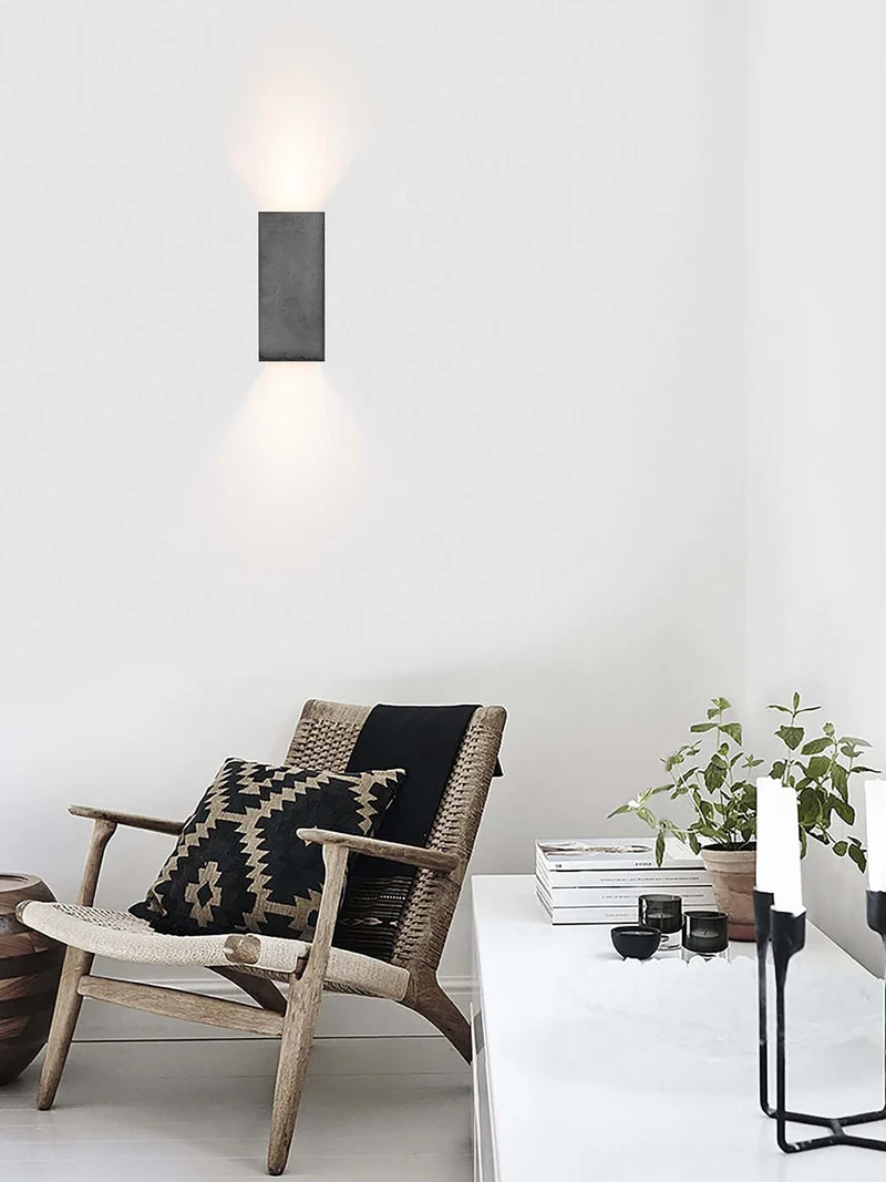 Gantlights B8 Beton Wandlampe rechteckig Up & Down