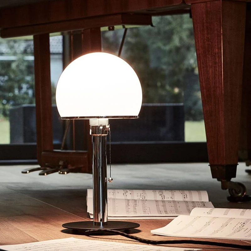Tecnolumen Tischleuchte WA24 Wilhelm Wagenfeld Bauhaus Vernickelt