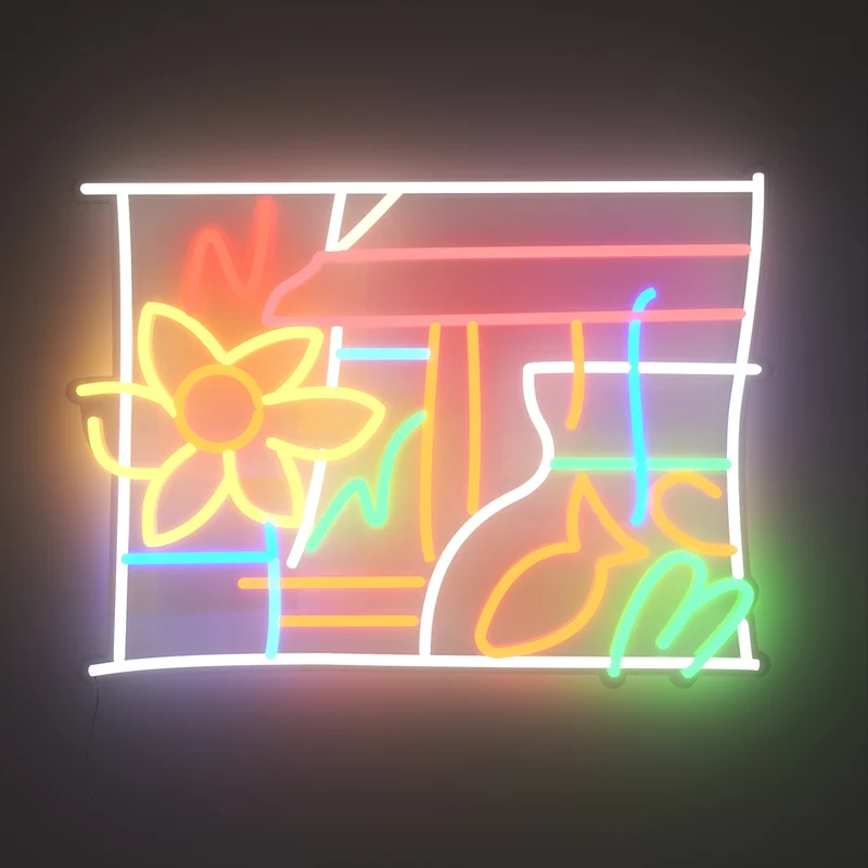 Composition by Tom Wesselmann, signe en néon LED