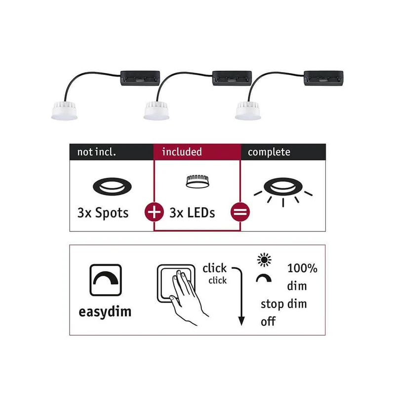 LED Modul Choose 3er-Set Rund 2700K