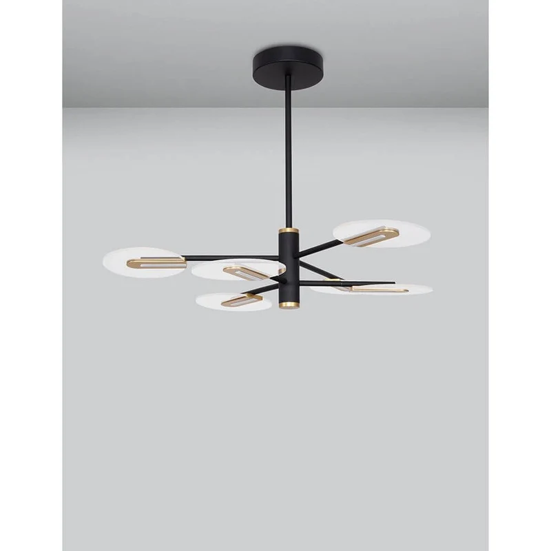 Genti LED Hängelampe Schwarz, Gold
