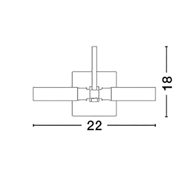 Dritto Bad-Wandlampe Nickel Glas
