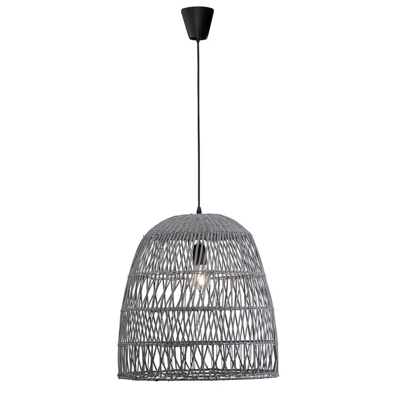 Destin Hängelampe Grau Rattan