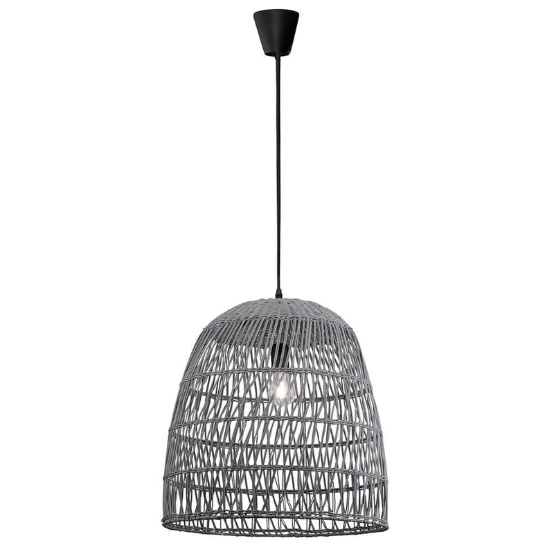 Destin Hängelampe Grau Rattan