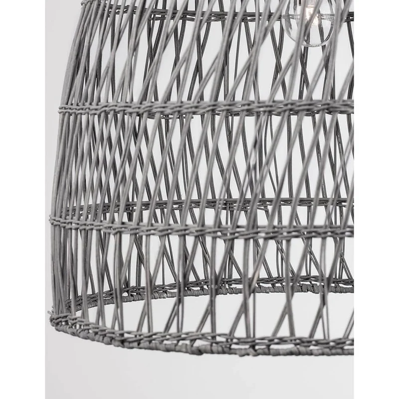 Destin Hängelampe Grau Rattan