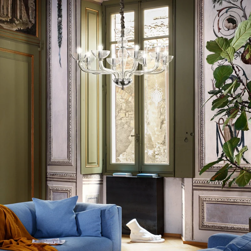 Lustre en verre soufflé italien