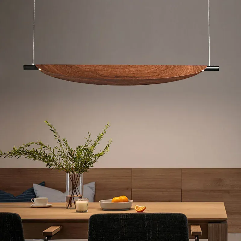 Ensemble Suspension et Applique en Bois Noyer