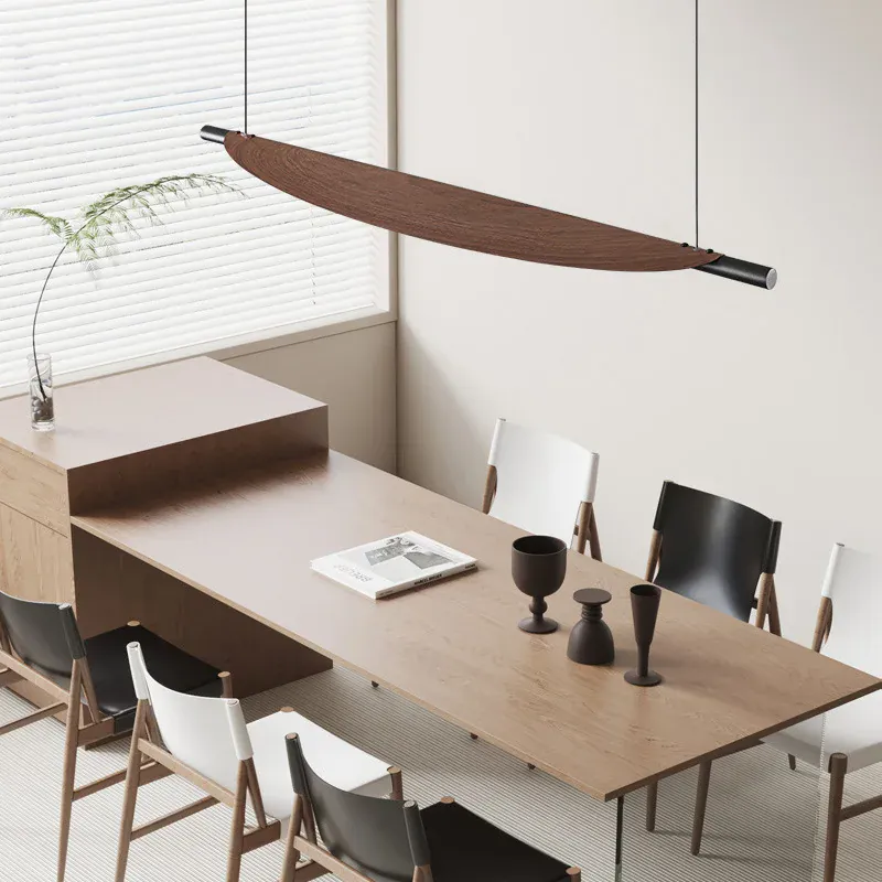 Ensemble Suspension et Applique en Bois Noyer