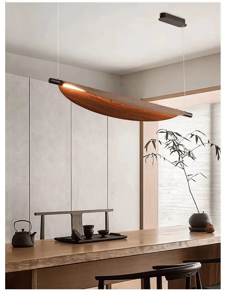 Ensemble Suspension et Applique en Bois Noyer