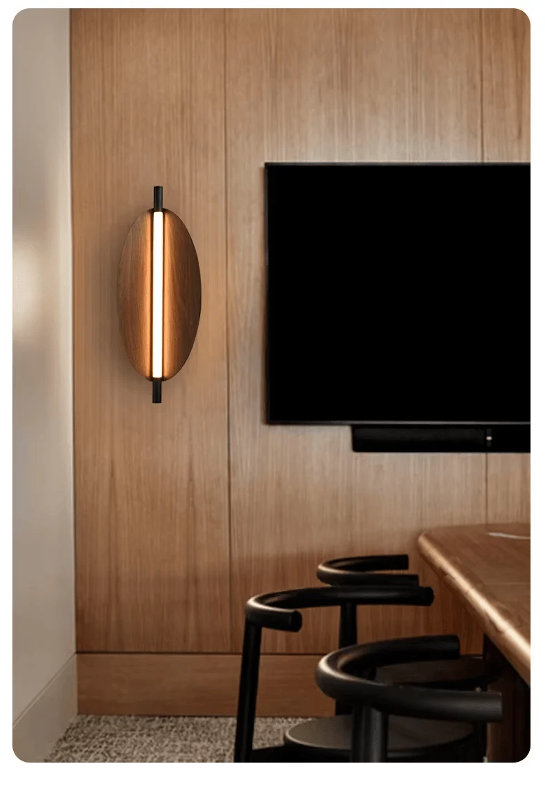 Ensemble Suspension et Applique en Bois Noyer