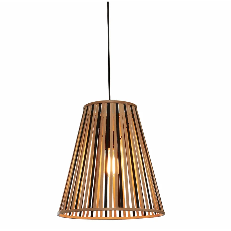 Suspension Bambou Noir Et Naturel