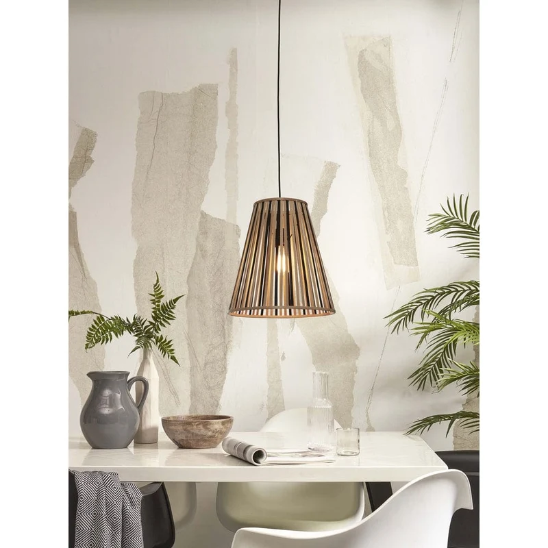 Suspension Bambou Noir Et Naturel