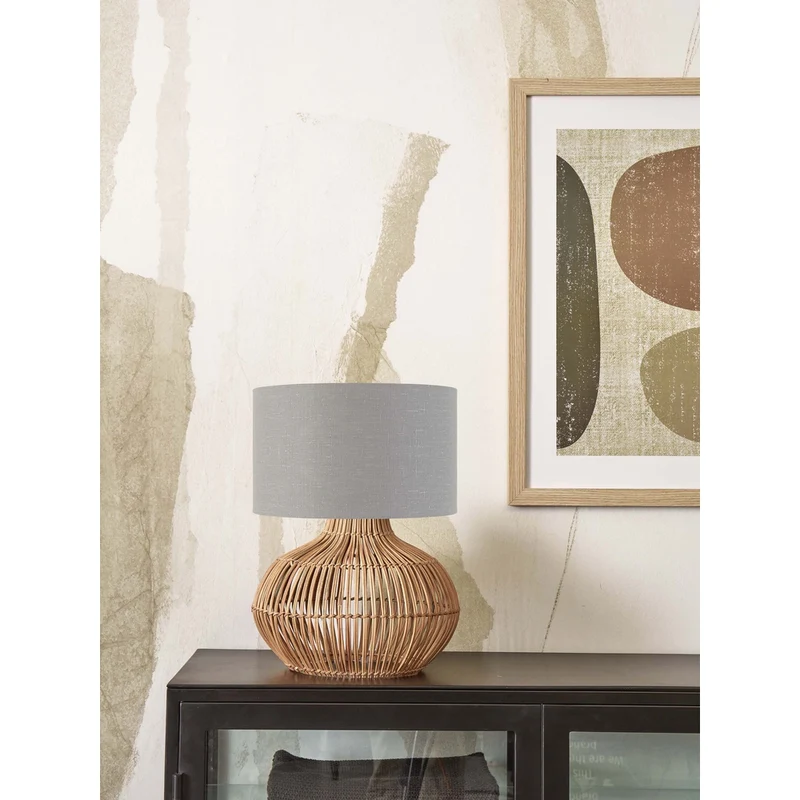 Lampe De Table En Rotin