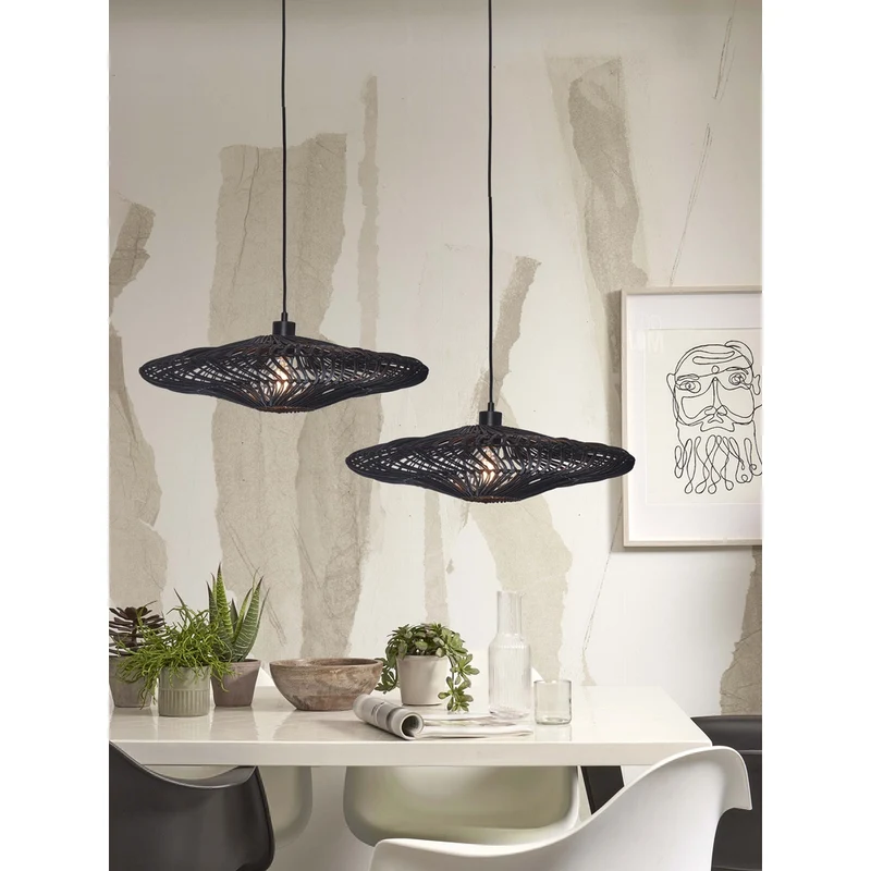 Suspension Lampe Rotin