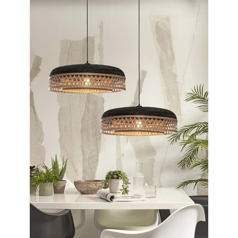 Suspension Bambou Et Blanc