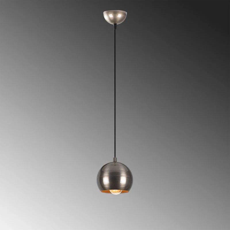 Lampe à suspension ronde couleur argent