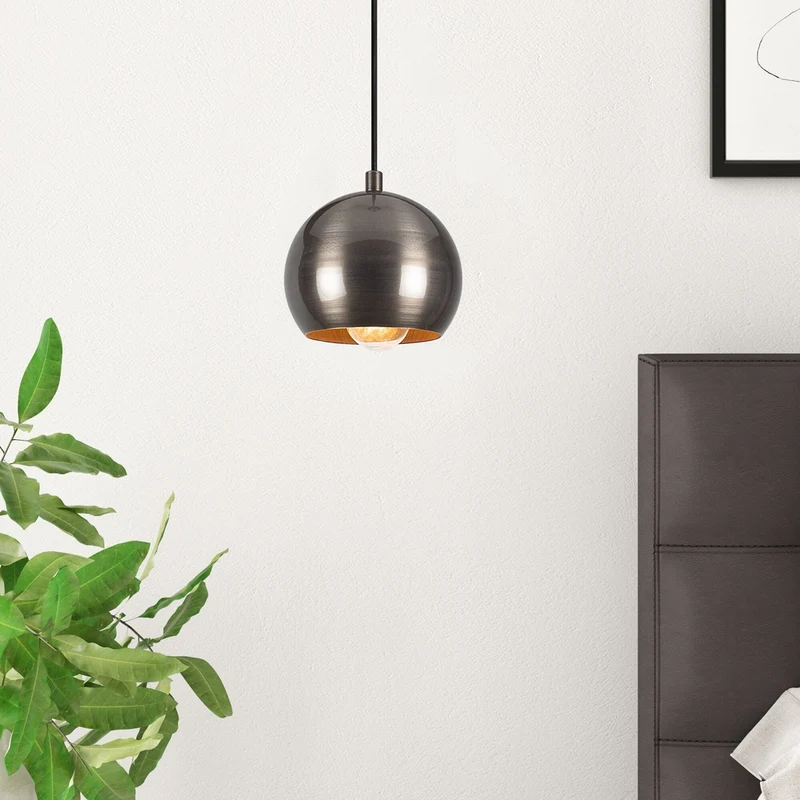 Lampe à suspension ronde couleur argent