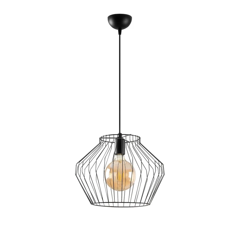 Lampe à suspension en métal noir