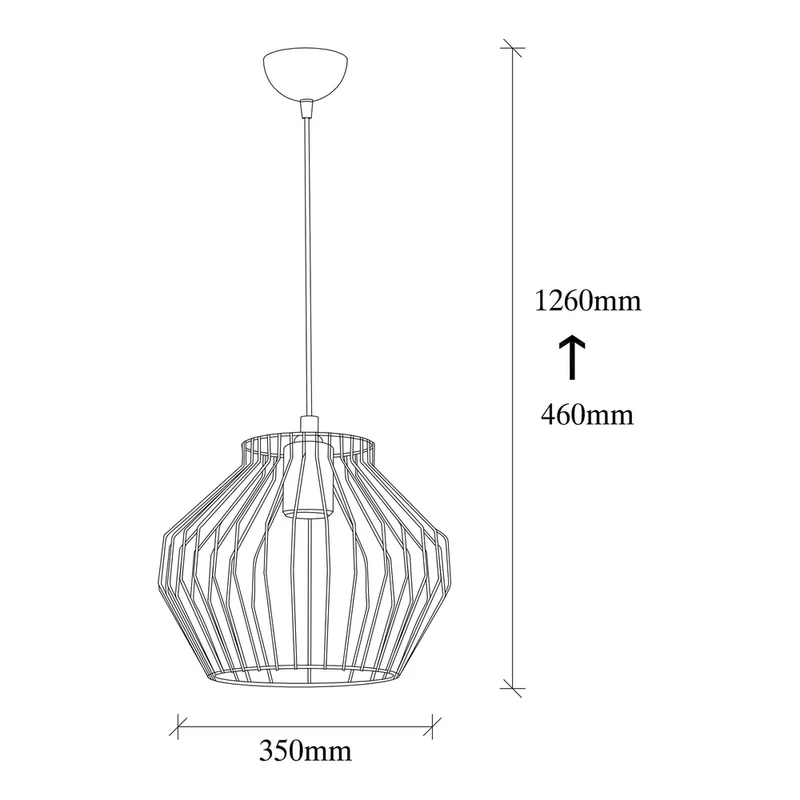 Lampe à suspension en métal noir