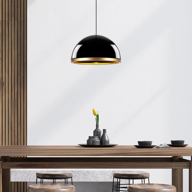 Luminaire Noir Et Doré