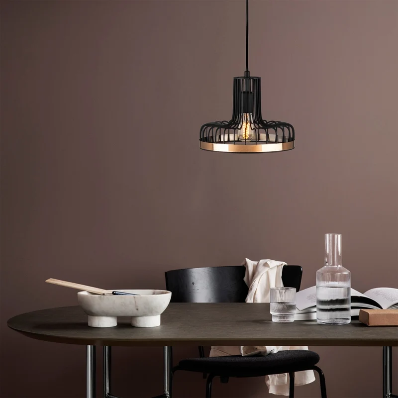 Suspension Luminaire Noir Et Cuivre