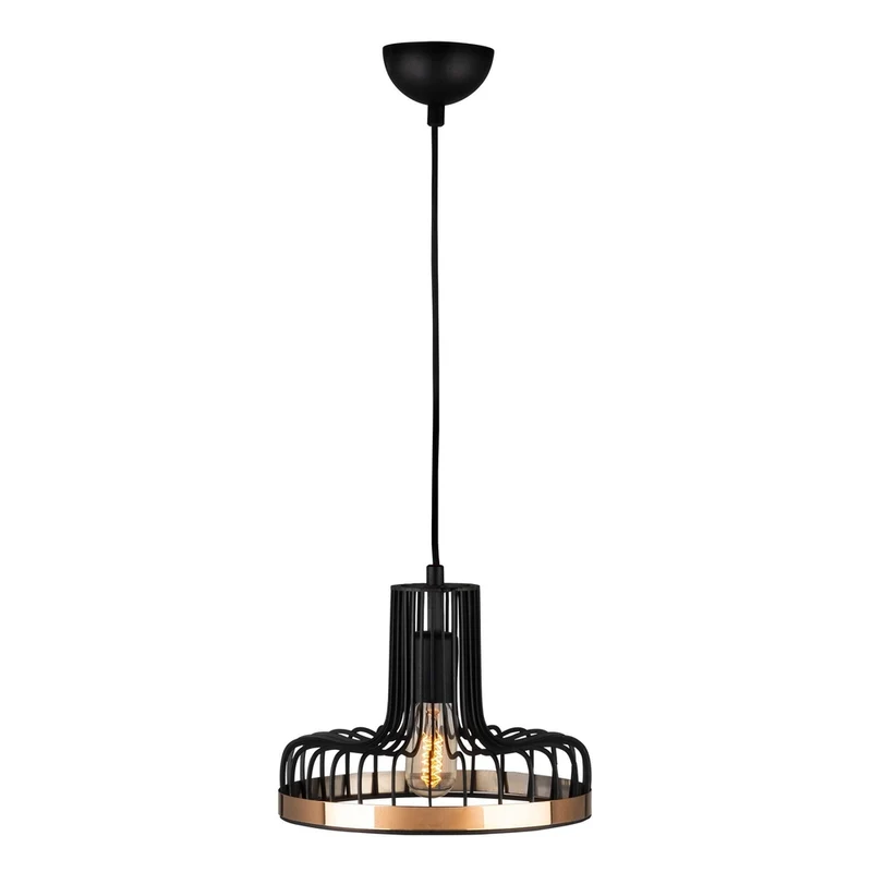 Suspension Luminaire Noir Et Cuivre