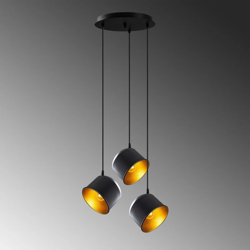 Suspension Metal Noir Et Or
