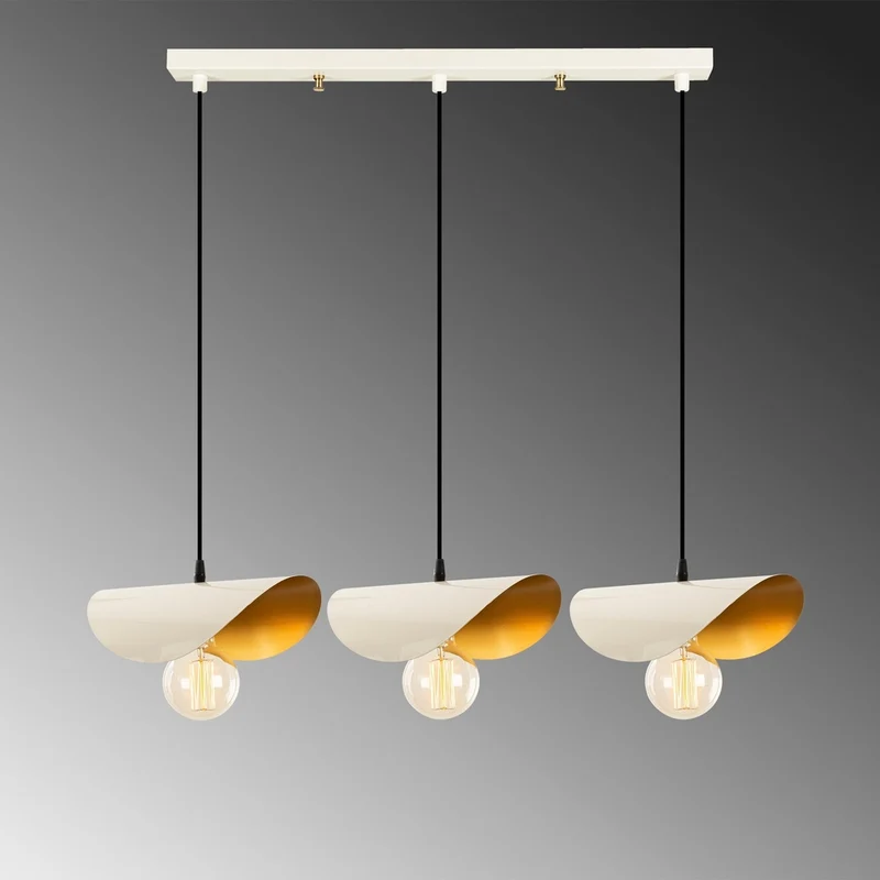 Luminaire Blanc Et Or