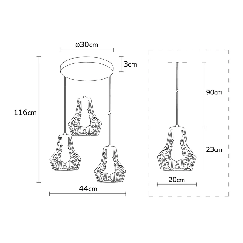 Lampe Suspendu Metal Noir