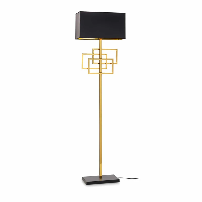 Lampadaire Laiton Abat Jour Noir