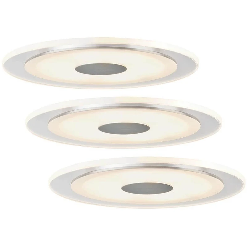Premium EBL Set Whirl rund LED 3x6W 18VA Alu-Gedreht Satin Alu Acryl