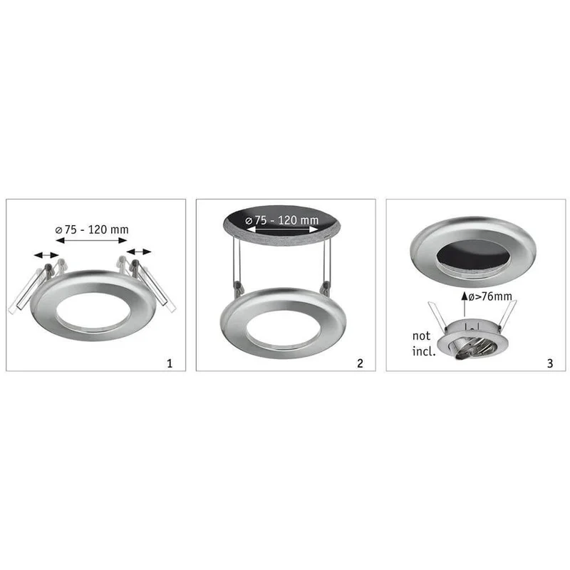 Adapter für Einbaudurchmesser von 75-120 mm auf 68-70 mm Weiß