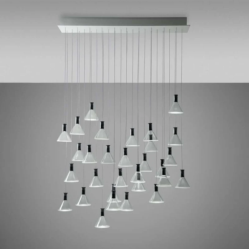 Fabbian Multispot LED-Hängeleuchte Polair 30-flammig eckig