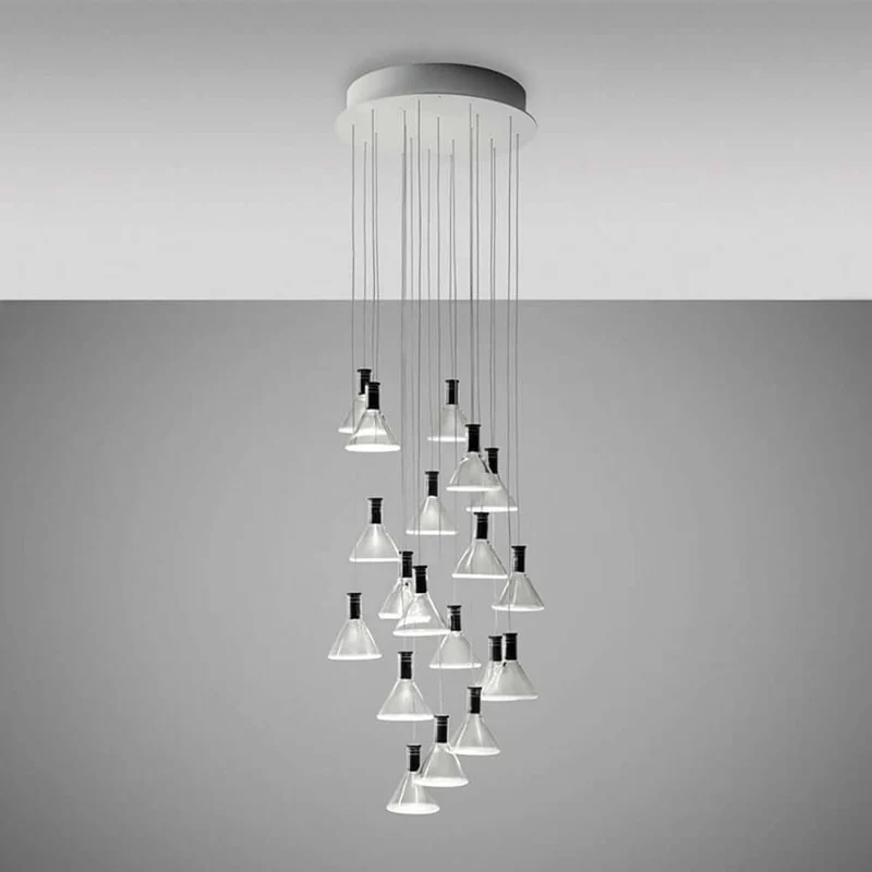 Fabbian Multispot LED-Hängeleuchte Polair 20-flammig rund