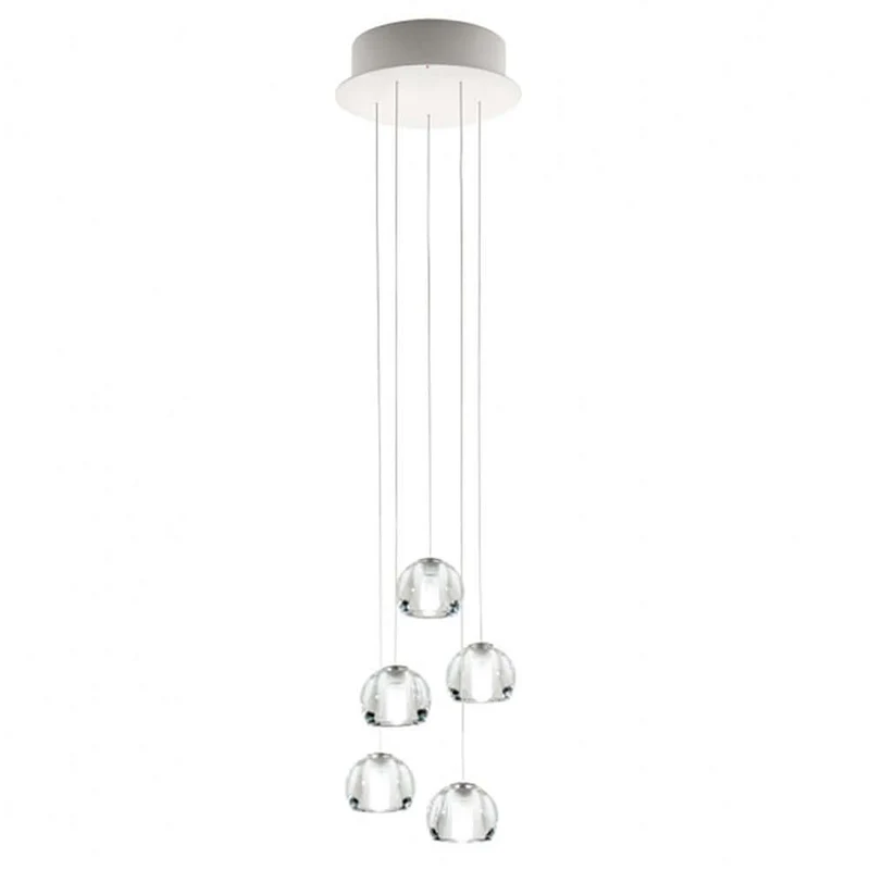 Fabbian Multispot LED-Hängeleuchte Beluga 5-flammig rund