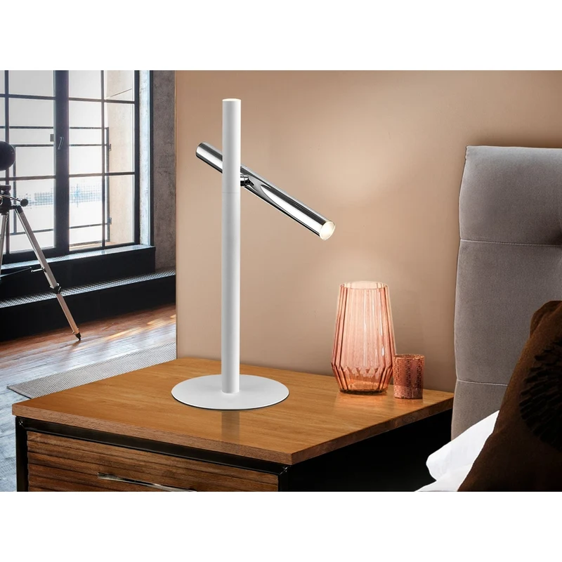 Lampe De Chevet Grise Et Blanche