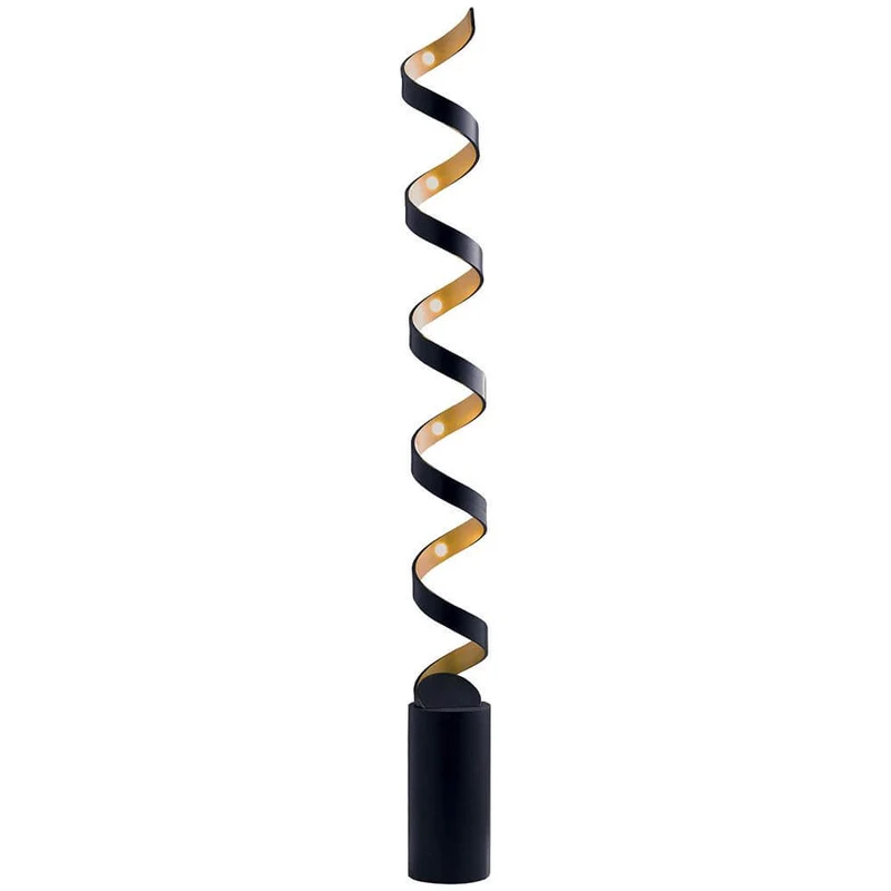 LED Stehleuchte Helix Goldfarben, Schwarz