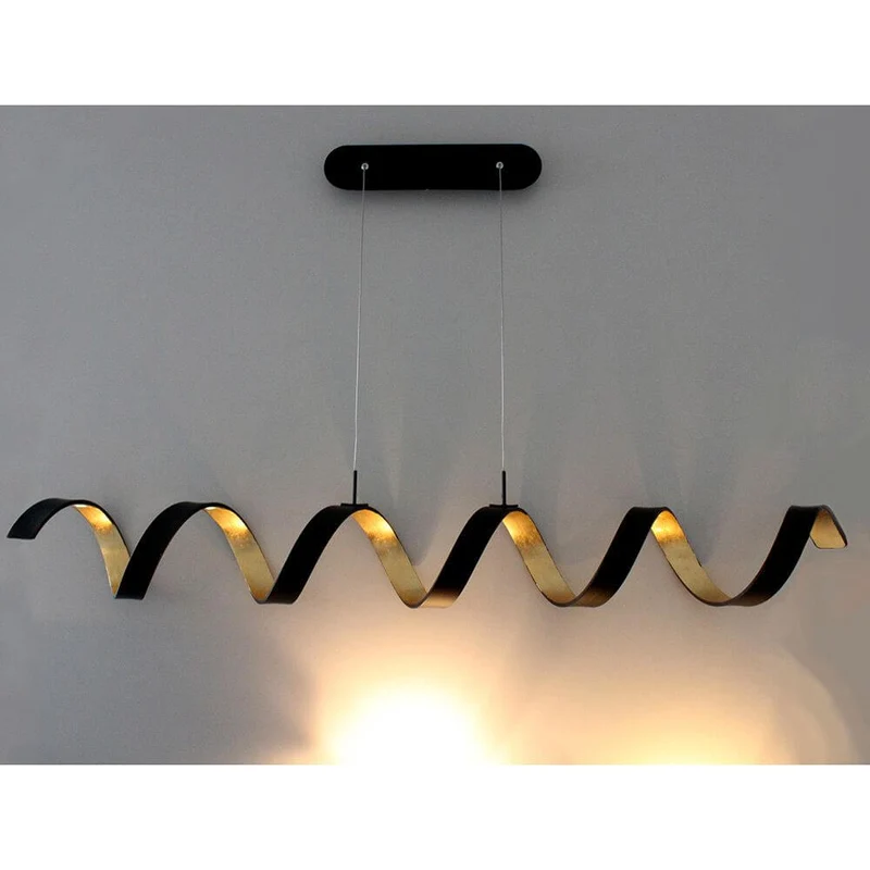 LED Pendelleuchte Helix Goldfarben, Schwarz