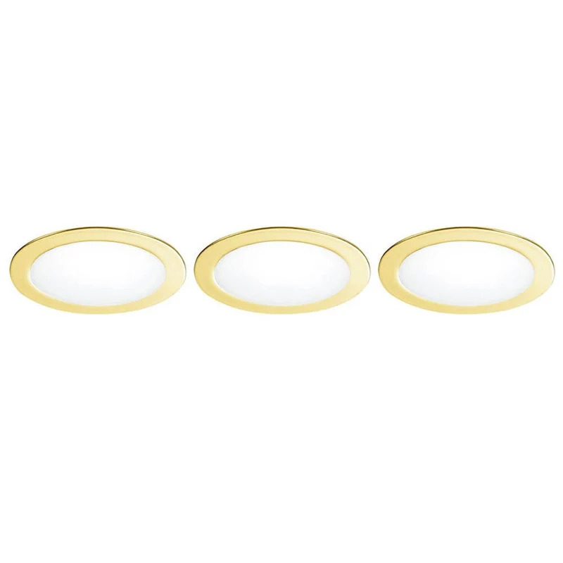 LED Einbauleuchten 3er-Set Fusion Goldfarben
