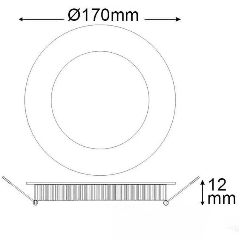 LED Einbaupanel Ø 17cm flach rund silber Dimmbar 12W Neutralweiß