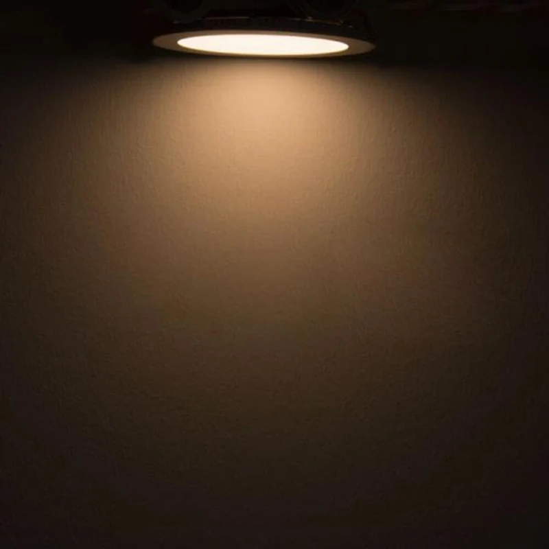 LED Einbaupanel Ø 17,5cm flach rund Silber Dimmbar 12W Warmweiß