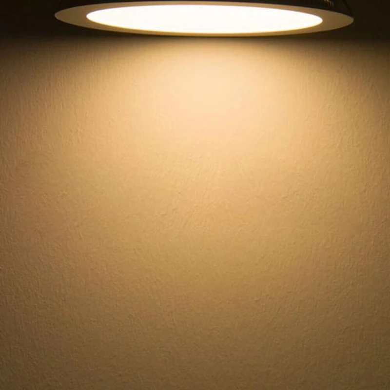 LED Einbaupanel Ø 22,5cm flach rund silber 18W Warmweiß