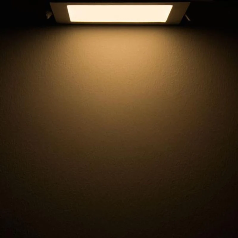 LED Einbaupanel 19 x 19cm flach eckig silber Dimmbar 15W Warmweiß