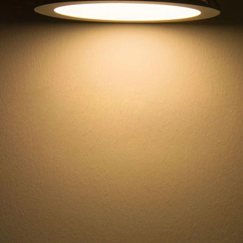 LED Einbaupanel Ø 22,5cm flach rund silber Dimmbar 18W Warmweiß