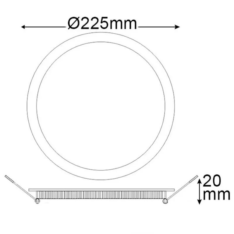 LED Einbaupanel Ø 22,5cm flach rund weiß 18W Neutralweiß