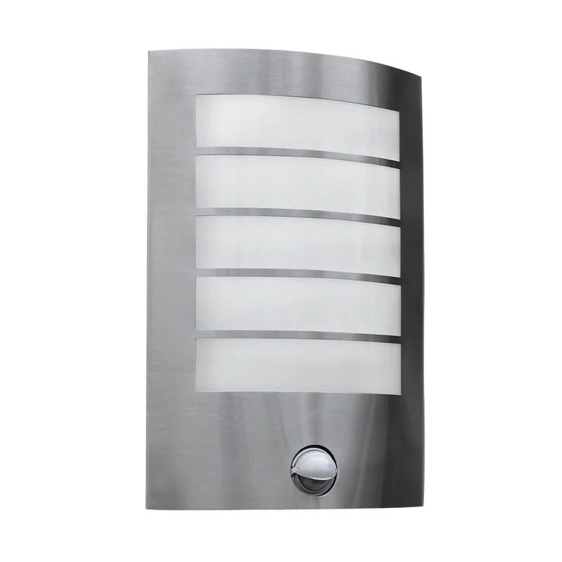 LED Außen-Wandlampe Slim mit Sensor IP44 Edelstahl