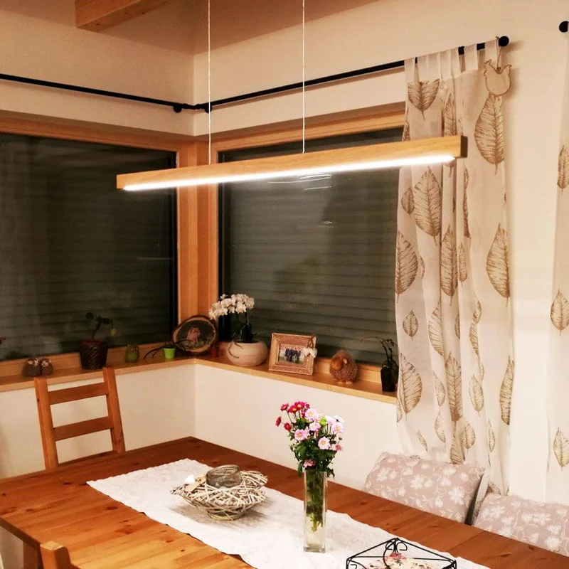 LED Hängeleuchte Smal Touch-Dimmer 1330lm Eiche-Geölt
